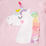 Kid Baby Girls Cartoon Pony Long-sleeved Fluffy 2 Pcs Sets