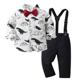 Kid Baby Boy Suit Animal Print Dinosaur Long Sleeve 2 Pcs Sets