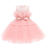 Baby Girl Sleeveless Performance Bow Gauze Princess Dresses