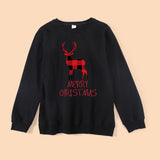 Family Matching Christmas Cartoon Elk Print Top Shirts