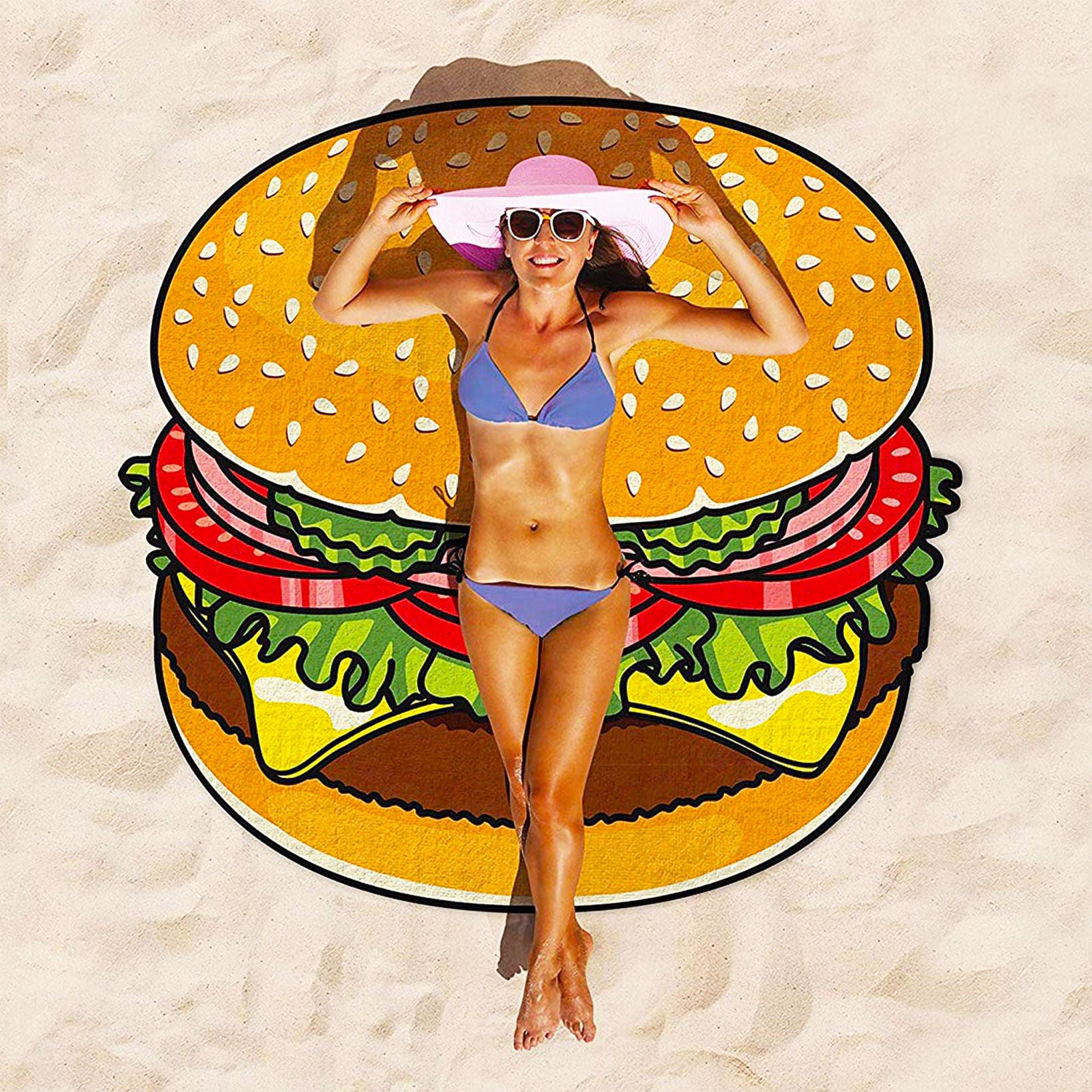 Kid Adults Bikini Beach Donut Cover Up Pareos Beach Sarongs Mats Swimsuits Pajamas