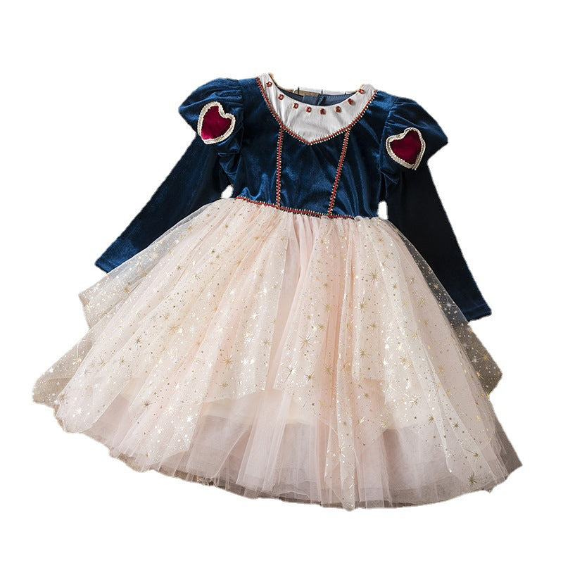 2-8T Kid Baby Girls Princess Autumn Winter Christmas Vestidos Party Dress