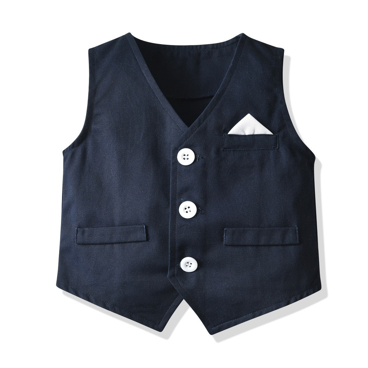 Kid Baby Boy Formal Suit Gentlemen Striped Braces 4 Pcs Set