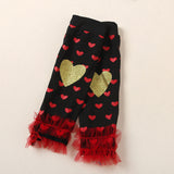 Baby Girl Valentine's Day Party Dress Black Long Sleeve 4 Pcs Sets