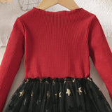 Kid Girl Gauze Spring Autumn Five-pointed Star Princess Dress