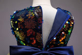 Kid Baby Girls Big Sequins Gauze Bow Tie Princess Pompous Dresses