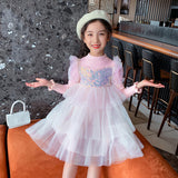 Kid Baby Girl Princess Autumn Knitted Sequins Cake Dress