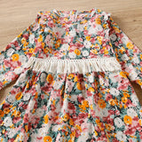 Kid Baby Girls Autumn Ethnic Fringed Flower Dress
