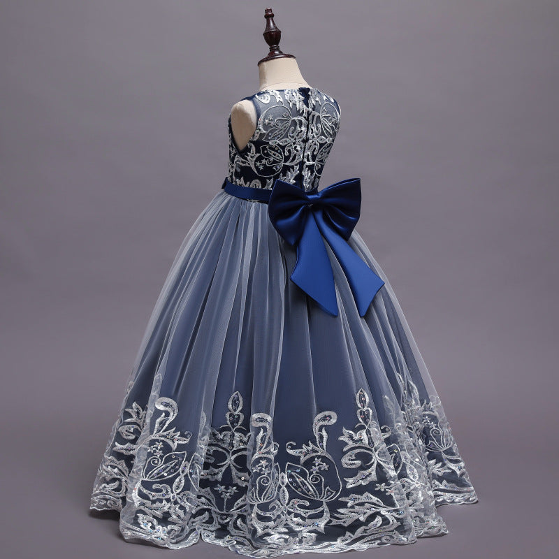 Kid Girl Princess Floral Lace Gown Sequins Gradual Change Dresses