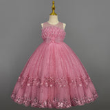 Kid Girl Princess Summer Flower Show Host Pompous Piano Performance Dresses