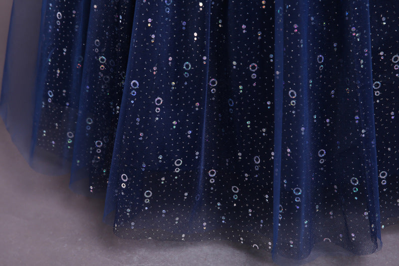 Kid Girl Princess Floral Sequined Long Wedding Lace Dresses