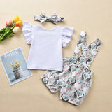 Baby Easter White Rabbit Printed Shorts 3 Pcs Set