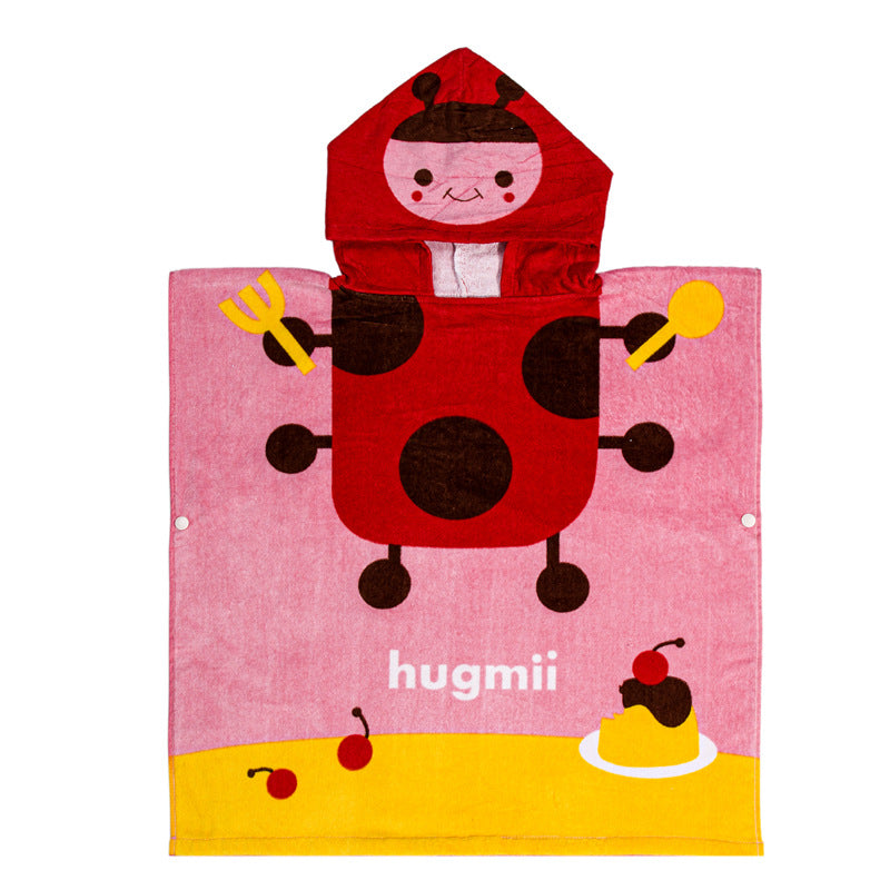 Infant Baby Bathrobe Cartoon Towel Robe Hooded Cloak Pajamas