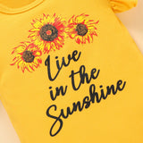 Baby Girls Round Collar Sleeveless Printed Shorts 2 Pcs Sets