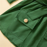 1-6Y Kid Baby Girls Long Sleeve Waist Windbreaker Dresses