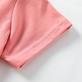 Kid Baby Girl Summer Plain Letter Ripped Flared 3 Pcs Sets