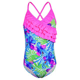 Kid Girls Swimsuit Ruffled One-piece Soaking Spring Beachwear