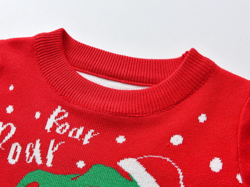 Kid Baby Girl Knit Pullover Autumn Christmas Jacquard Sweater