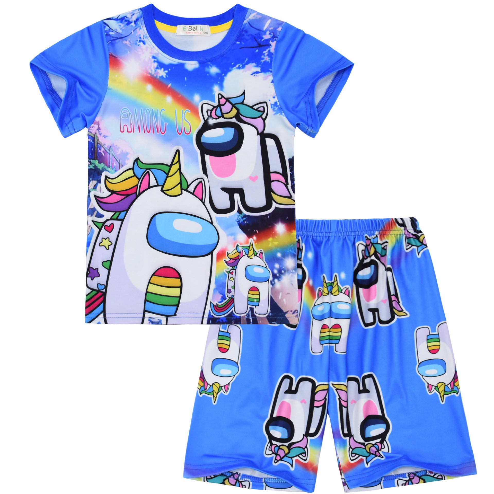Kid Boy Space Werewolf Kills Among Us Suit Short-sleeved Pajamas