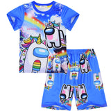 Kid Boy Space Werewolf Kills Among Us Suit Short-sleeved Pajamas