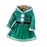Kid Baby Girl Christmas Winter Silver Fox Velvet Dresses