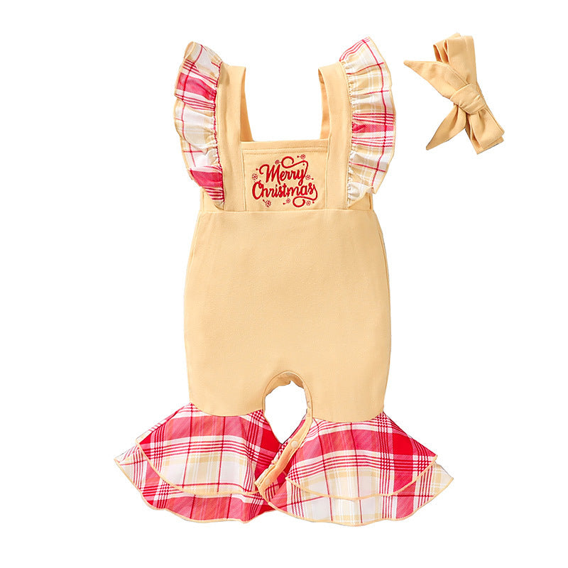 Baby Girl Sleeveless Jumpsuit Christmas Long Legs Pants
