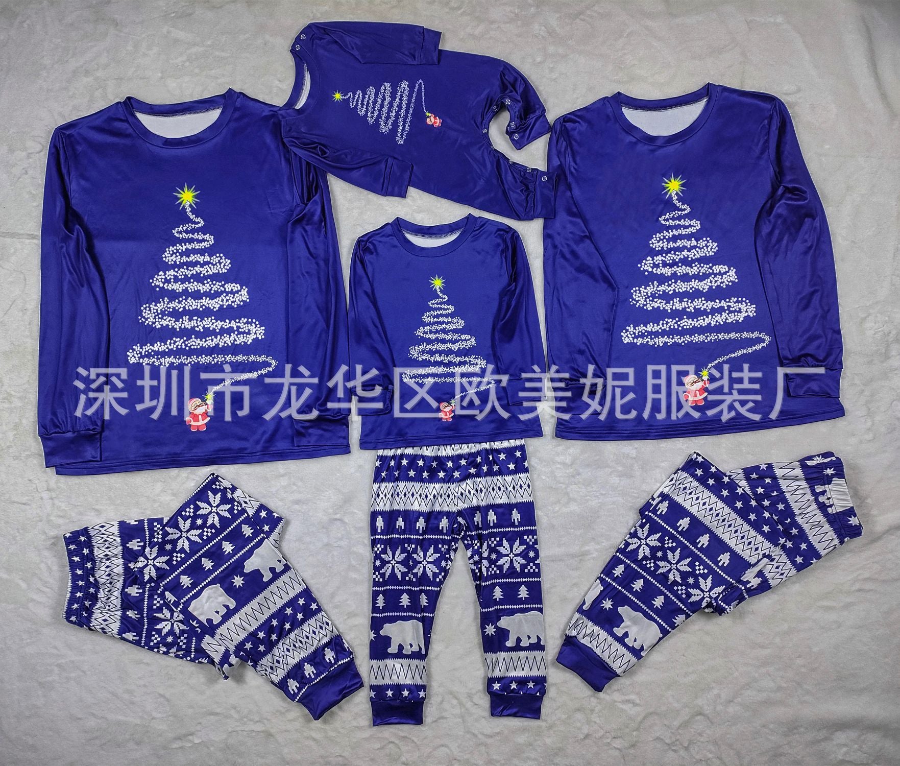 Family Matching Christmas Long Sleeve Cartoon Pajamas