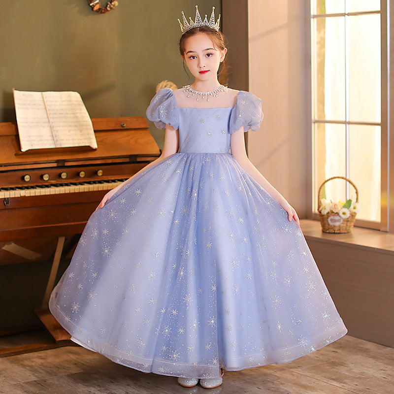 Kid Girl Flower Girl Piano Performance Princess Dress