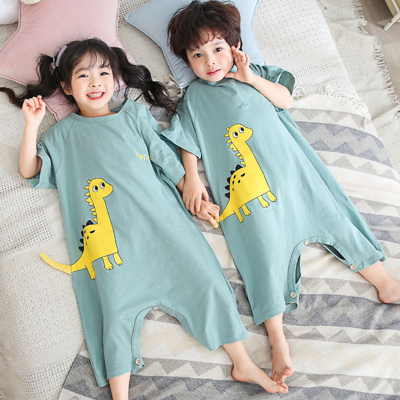 Kid Baby Girl Boy One-piece Short Sleeve Pure Cotton Ultraman Loose Pajamas