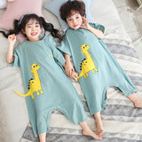 Kid Baby Girl Boy One-piece Short Sleeve Pure Cotton Ultraman Loose Pajamas