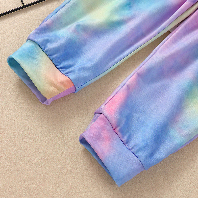 Kid Baby Boy Long Sleeved Tie Dye 2 Pcs Suit
