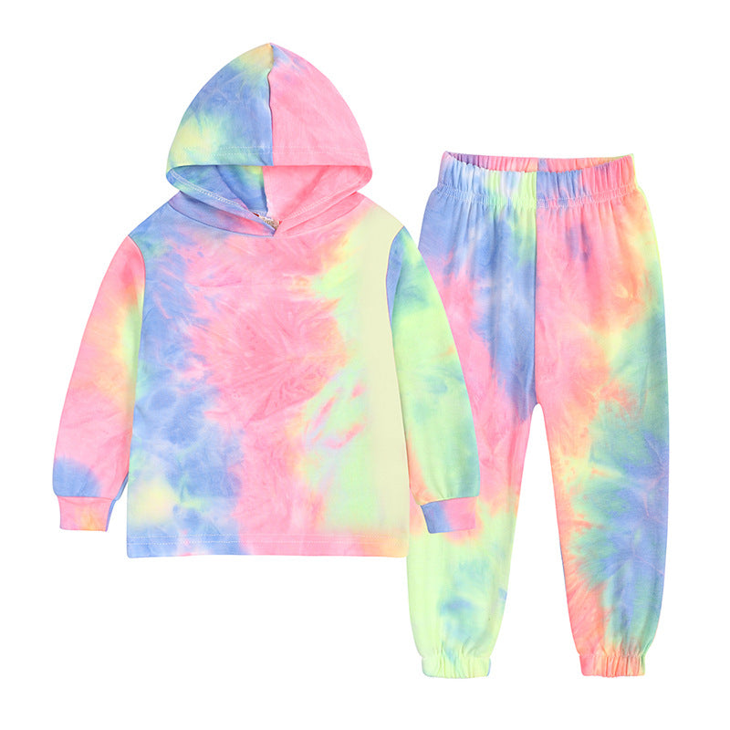 Kid Baby Girls Autumn New Tie-dyed Long Sleeve 2 Pcs Set
