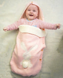 Solid Color Baby Knit Rabbit Button Sleeping Outdoor Cart Wool Pajamas