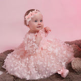 Baby Toddler Long Sleeve Three-dimensional Flower Puffy Dress