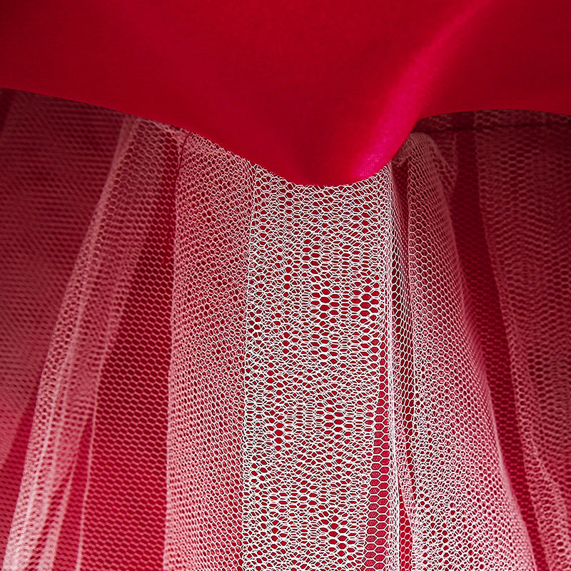 Kid Baby Girl Long Sleeved Sequins Gauze Puffy Princess Dress