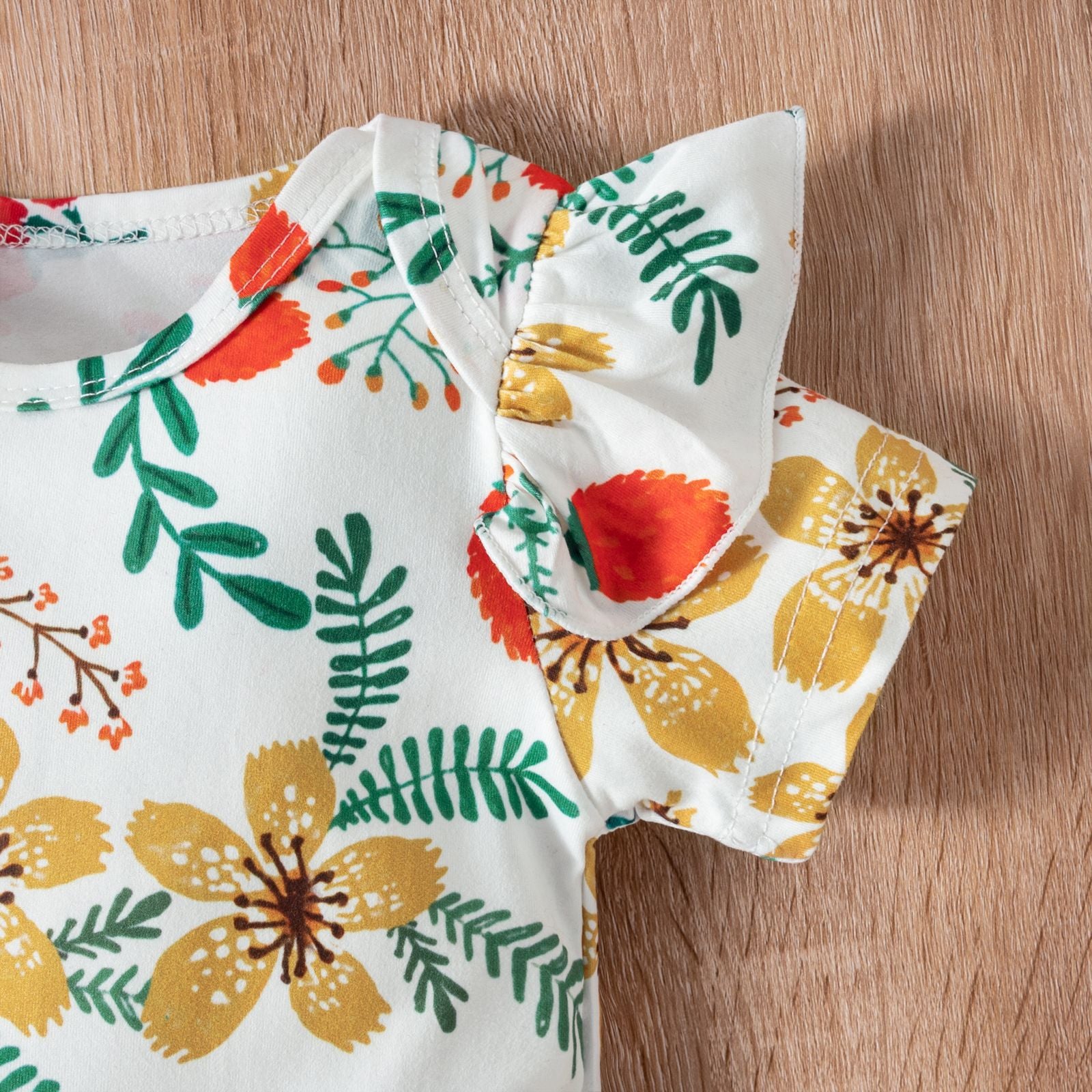 Baby Girl Summer Flower Print Condole 3 Pcs Sets