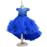 Kid Baby Girl Princess Trailing Wedding Shampong Gauze Host Dresses