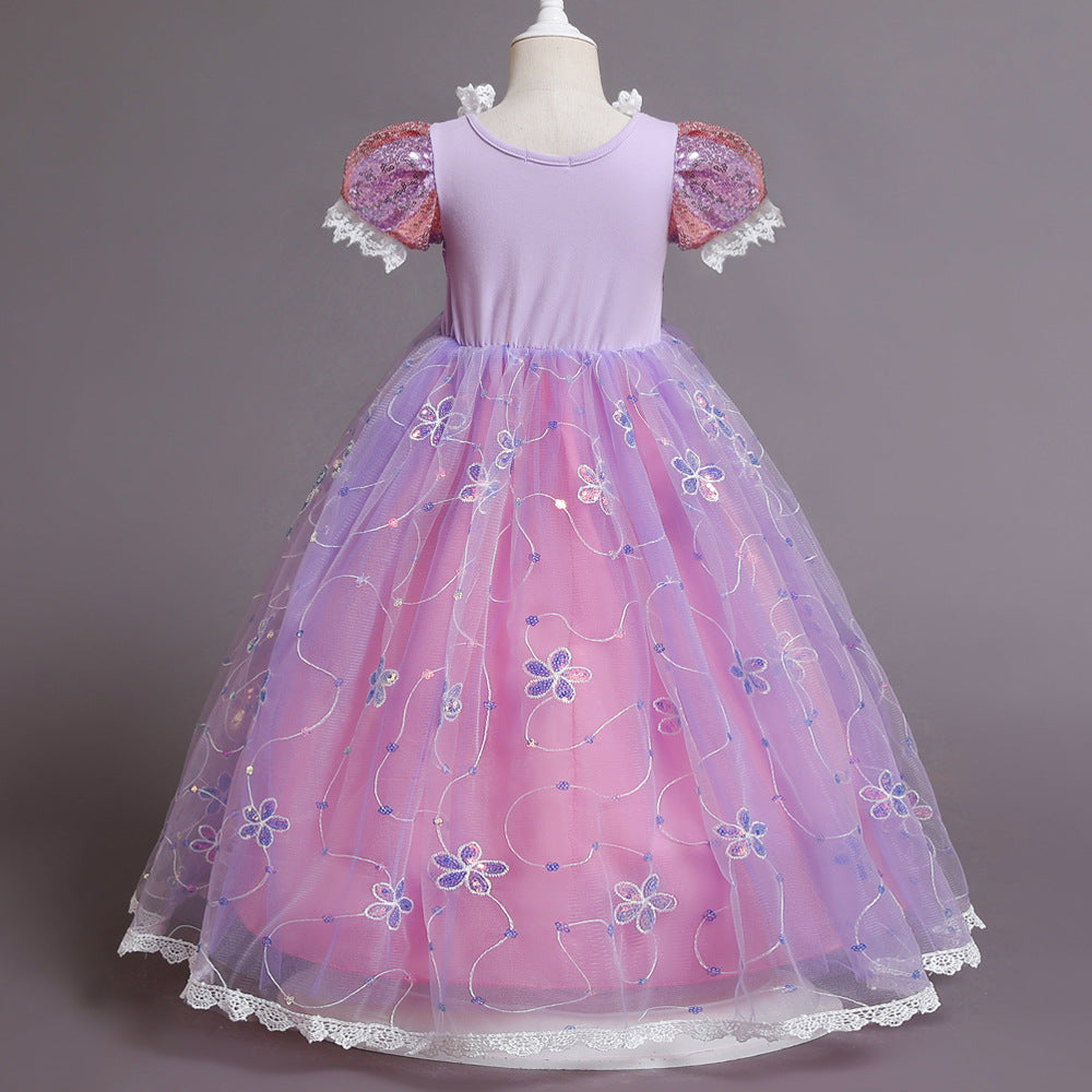 Kid Girl Princess Long Christmas Princess Dresses