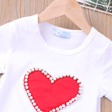 Baby Girl Love Pearl Short Sleeve  Summer New 2 Pcs Set