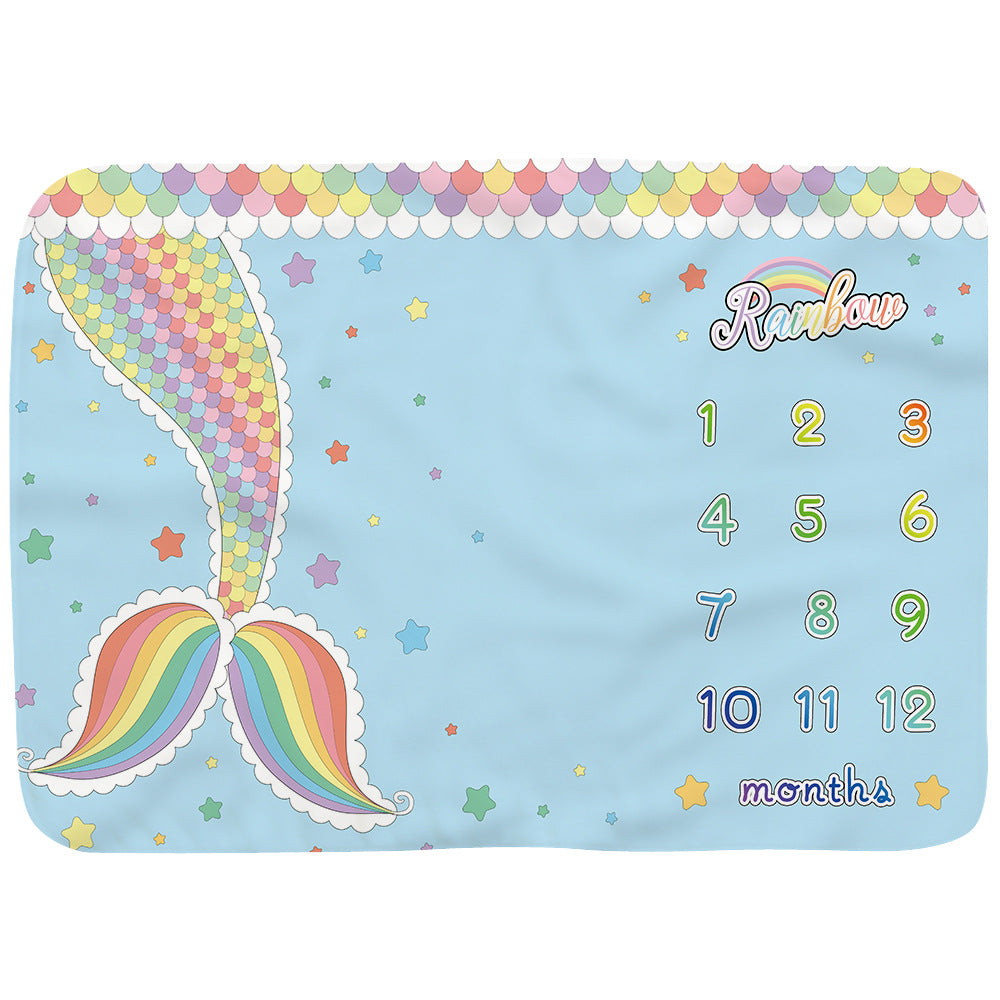 Baby Monthly Record Growth Milestone Blanket Flannel Floral Pajamas