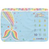 Baby Monthly Record Growth Milestone Blanket Flannel Floral Pajamas