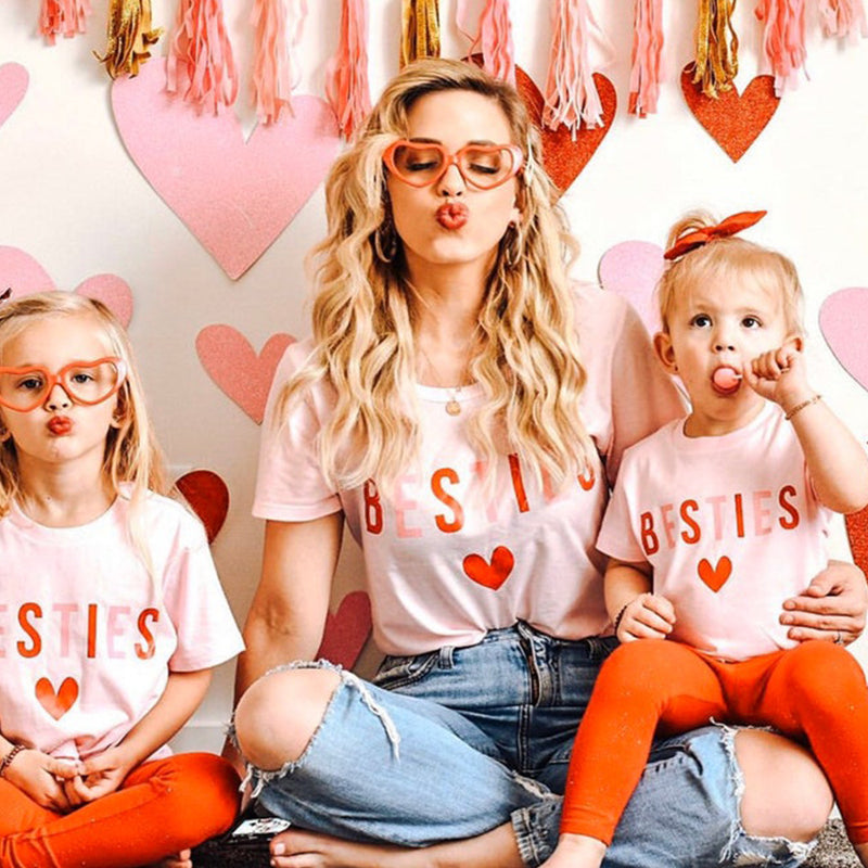 Family Matching Mother Child Cotton Short Sleeves T-shirt
