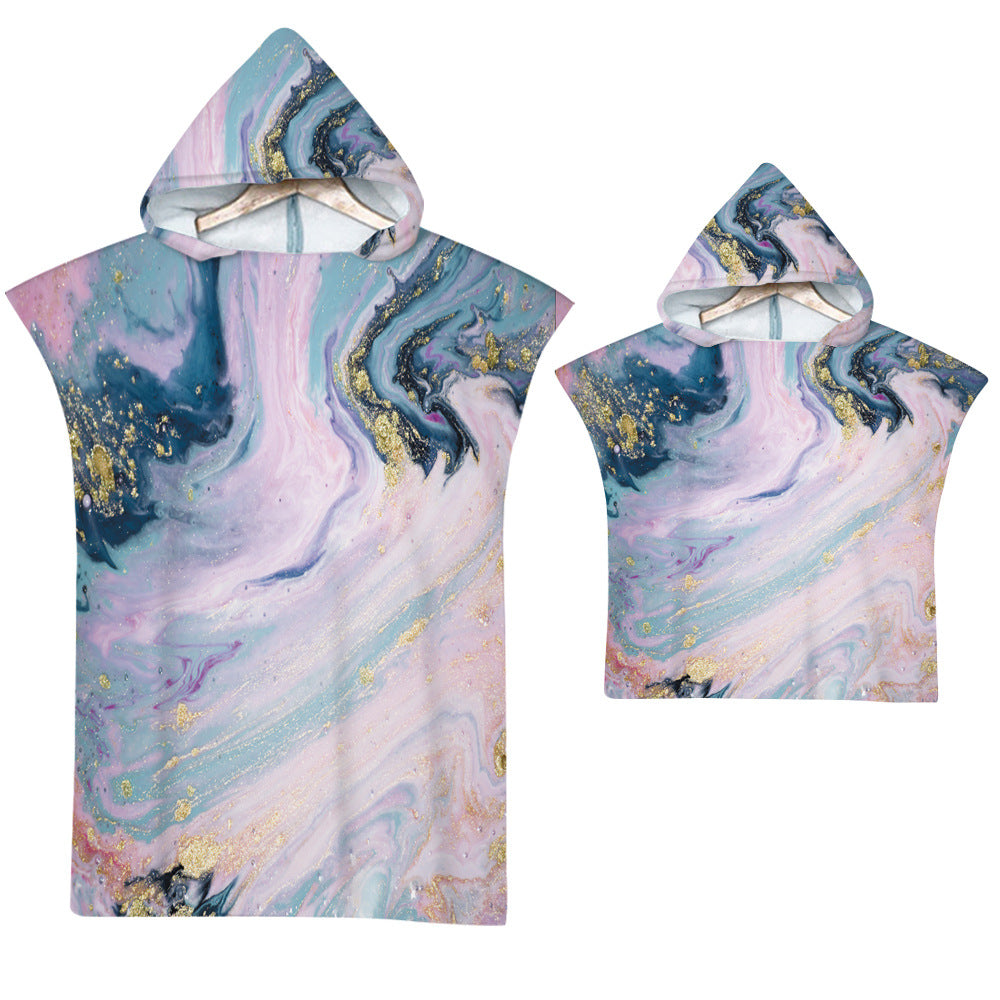 Adult Microfiber Fabric Marble Bath Towels  Bathrobe Cloaks Pajamas