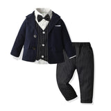 Kid Baby Boy Suit Collar Party Formal 5 Pcs Sets