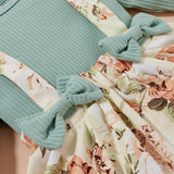 Baby Girls Spring Long Sleeve Pit Stripe 2 Pcs Set