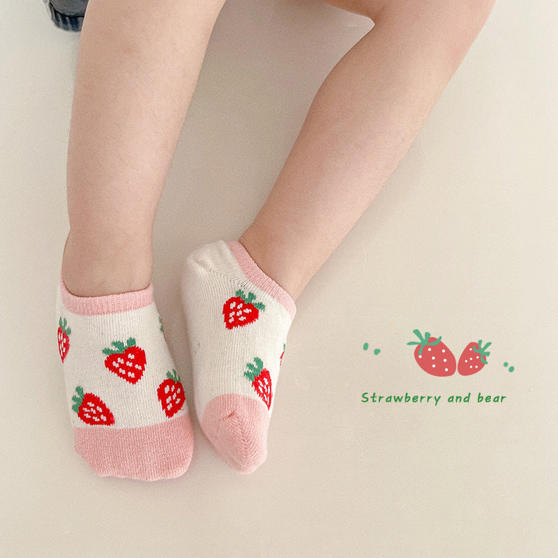 Kid Baby Cotton Anti-Slip Floor Bow Socks 5 Packs