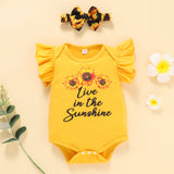 Baby Girls Round Collar Sleeveless Printed Shorts 2 Pcs Sets