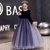 Kid Girl Catwalk Fashion Velvet Poncho Princess Dress