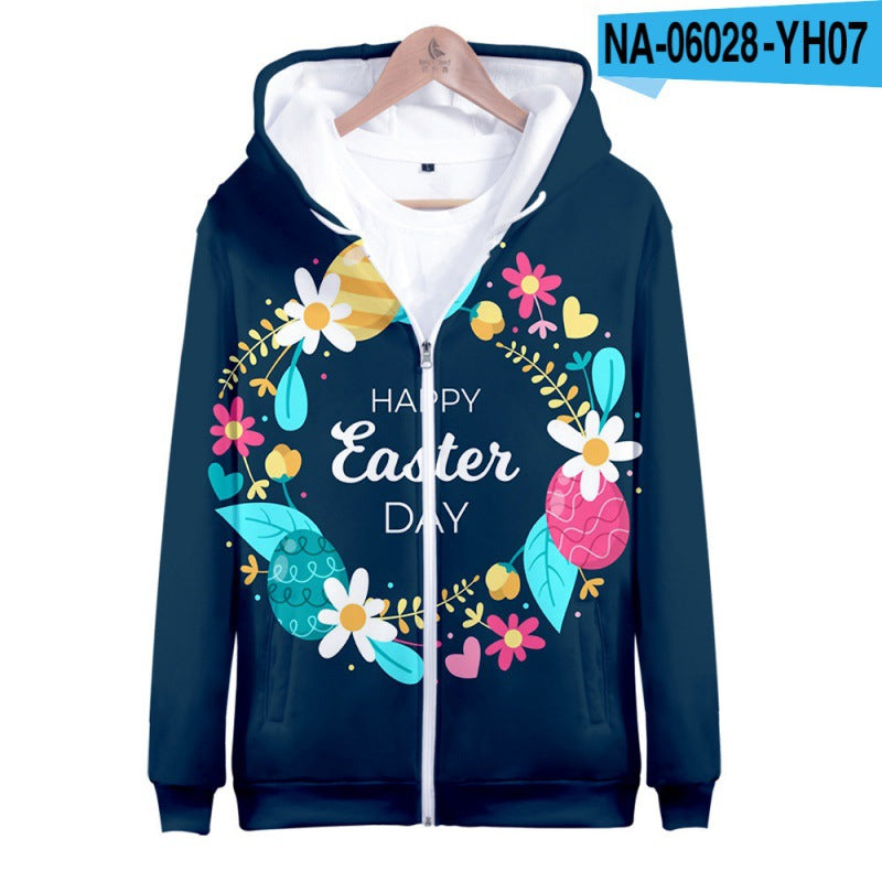 Kid Boy Girl Easter 3D Printed Hoodies Zipper Coats