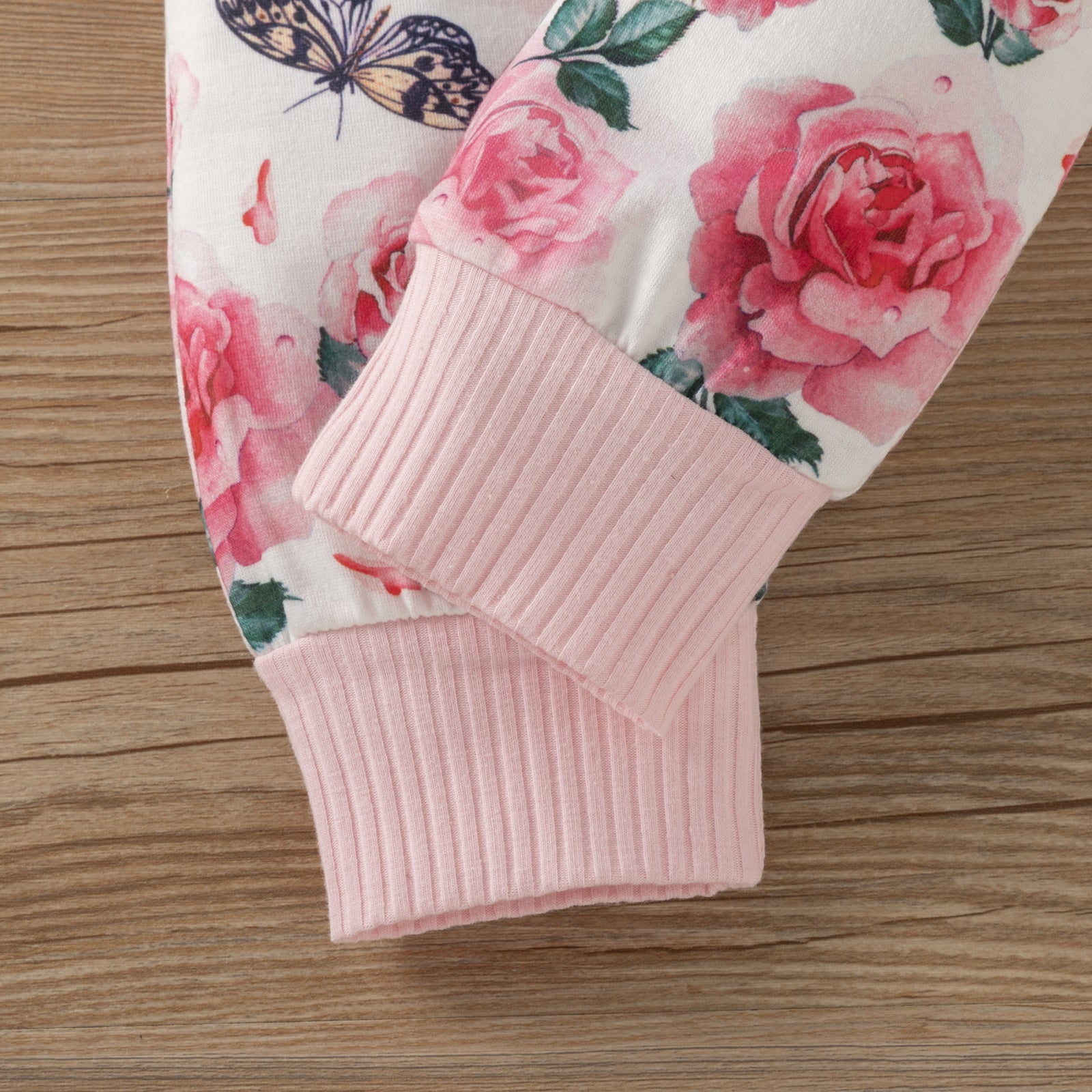 Baby Girl Suit Stripe Long Sleeve Letter Embroidered Flower 3 Pcs Sets